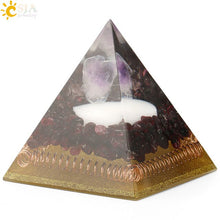 Load image into Gallery viewer, CSJA Orgonite Pyramid Energy Converter Orgone Resin Natural Gravel Stones Balance Healing Jewelry for Female Men Home Decor G247
