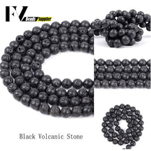 Load image into Gallery viewer, Natural Gem Beads Rose Pink Quartz Lapis Lazuli Lava Stone Round Beads For Jewelry Making Bracelets Diy Needlework Accessories

