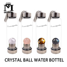Load image into Gallery viewer, Drop Shipping Natural Crystal Water Bottle Stone ball Healing Crystal ball Elixir Quartz Crystal Energy Drinkware cup for gift
