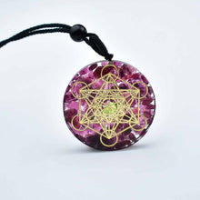 Load image into Gallery viewer, Orgone pendant Natural tourmaline crystal gravel pendant seven chakra energy healing crystals Protection
