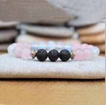 Load image into Gallery viewer, 8mm Rose Quartzs Stretchy Bracelet Femme Lava Stone Wrist Healing Energy Bracelet
