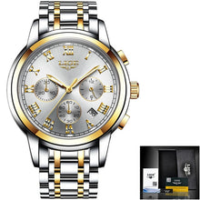 Load image into Gallery viewer, Reloj Hombre LIGE All Gold Watches Mens 2020 Luxury Fashion Quartz Wristwatch Analog Chronograph Men Watch Waterproof Clock+Box
