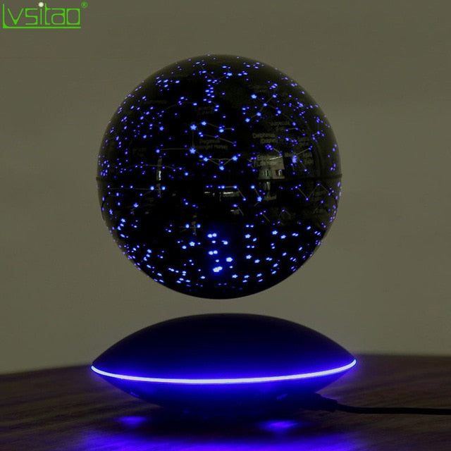 Magnetic Levitation Floating Globe 6inch Colorful Starry Sky Ball Light Power-Off Protection Smart Adsorption 360 Auto Rotating