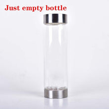 Load image into Gallery viewer, Natural Quartz Gemstone Crystal Glass Elixir Water Bottle Point Hand-Carved Gemstone Healing Glass Energyr Water Bottle
