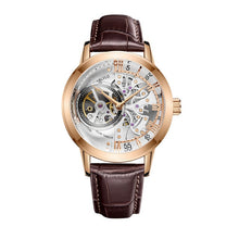 Load image into Gallery viewer, OBLVLO Casual Watches Mens Skeleton Dial Calfskin Leather Band Rose Gold Watches Automatic Watches for Men Montre Homme VM 1
