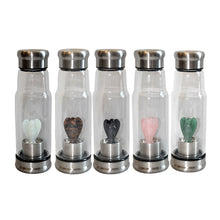 Load image into Gallery viewer, Quartz Gemstone Crystal Glass Elixir Water Bottle Point Hand-Carved 2 inches Angel Cup Crystal Wand gift
