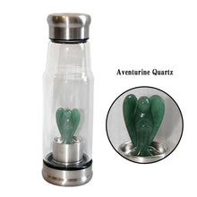 Load image into Gallery viewer, Quartz Gemstone Crystal Glass Elixir Water Bottle Point Hand-Carved 2 inches Angel Cup Crystal Wand gift
