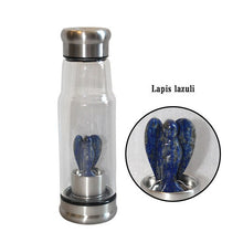 Load image into Gallery viewer, Quartz Gemstone Crystal Glass Elixir Water Bottle Point Hand-Carved 2 inches Angel Cup Crystal Wand gift

