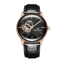 Load image into Gallery viewer, New Reef Tiger/RT Luxury Rose Gold Watch Men&#39;s Automatic Mechanical Watches Tourbillon Watches with Brown Leather Strap RGA8239
