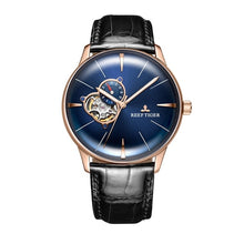 Load image into Gallery viewer, New Reef Tiger/RT Luxury Rose Gold Watch Men&#39;s Automatic Mechanical Watches Tourbillon Watches with Brown Leather Strap RGA8239
