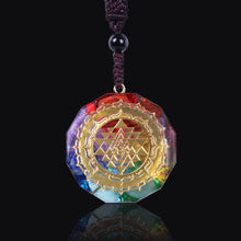 Load image into Gallery viewer, Orgonite Pendant Sri Yantra Necklace Sacred Geometry Chakra Energy Necklace Meditation Jewelry
