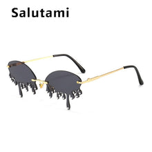 Load image into Gallery viewer, Chic Rimless Candy Color Crystal Tear Sunglasses For Women Luxury Rhinestone Tassel Party Shades Red Green Sun Glasses Wholesale
