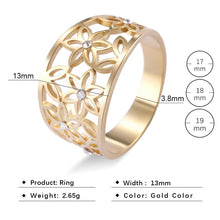 Load image into Gallery viewer, Dawapara Hollow Flower of Life Wedding Bands Rose Gold Stainless Steel Jewelry Crystal  Engagement Ring
