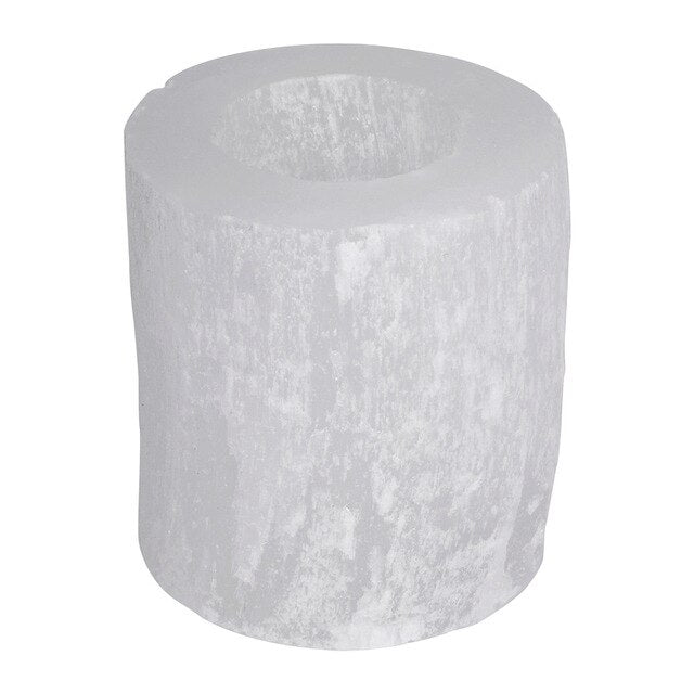 1pcs Natural Selenite Candlesticks Stones Natural Quartz Crystals Wedding Party Dinners Candle Holders Home Decor