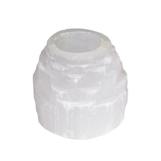 1pcs Natural Selenite Candle Holders Candle Sticker Crystals Stones Home Decor Party Wedding Dinner Decoration