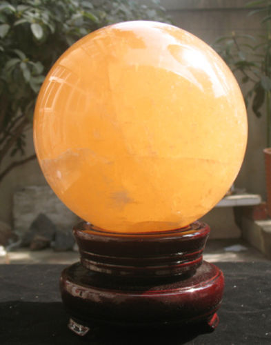 Free Shipping WW 05376 NATURAL golden CALCITE CRYSTAL SPHERE BALL REIKI