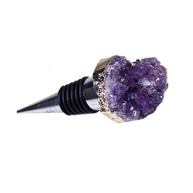 1pcs Natural amethyst cluster Shaped Red Wine Champagne Wine Bottle Stopper Valentines Wedding Gifts Reusable Stopper