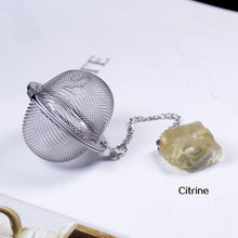 Load image into Gallery viewer, 1pcs Creative Natural crystal stonet 304 stainless steel tea maker Tea filter Crystal rough Crystal decoration crafts
