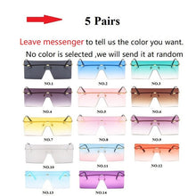 Load image into Gallery viewer, Wholesale 14 Colors One Piece Rimless Square  Women&#39;s Sunglasses Alloy Flat Brown Sun Glasses Men Shield Hip Hop Shades Ink Bulk
