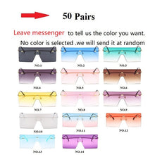 Load image into Gallery viewer, Wholesale 14 Colors One Piece Rimless Square  Women&#39;s Sunglasses Alloy Flat Brown Sun Glasses Men Shield Hip Hop Shades Ink Bulk
