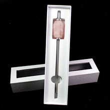 Load image into Gallery viewer, Runyangshi 1pc 2020 New Eco-friendly Reusable  Natural crystal amethyst stainless steel Drink straw rose quartz With Brush
