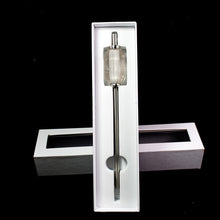 Load image into Gallery viewer, Runyangshi 1pc 2020 New Eco-friendly Reusable  Natural crystal amethyst stainless steel Drink straw rose quartz With Brush

