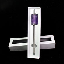 Load image into Gallery viewer, Runyangshi 1pc 2020 New Eco-friendly Reusable  Natural crystal amethyst stainless steel Drink straw rose quartz With Brush
