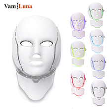 Load image into Gallery viewer, 7 Color Photon LED Facial Neck Mask For Skin Rejuvenation, Acne, Pore, Anti-Aging Beauty Light Therapy Light For Home Use

