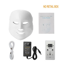Load image into Gallery viewer, 7 Color Photon LED Facial Neck Mask For Skin Rejuvenation, Acne, Pore, Anti-Aging Beauty Light Therapy Light For Home Use
