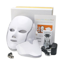 Load image into Gallery viewer, 7 Color Photon LED Facial Neck Mask For Skin Rejuvenation, Acne, Pore, Anti-Aging Beauty Light Therapy Light For Home Use

