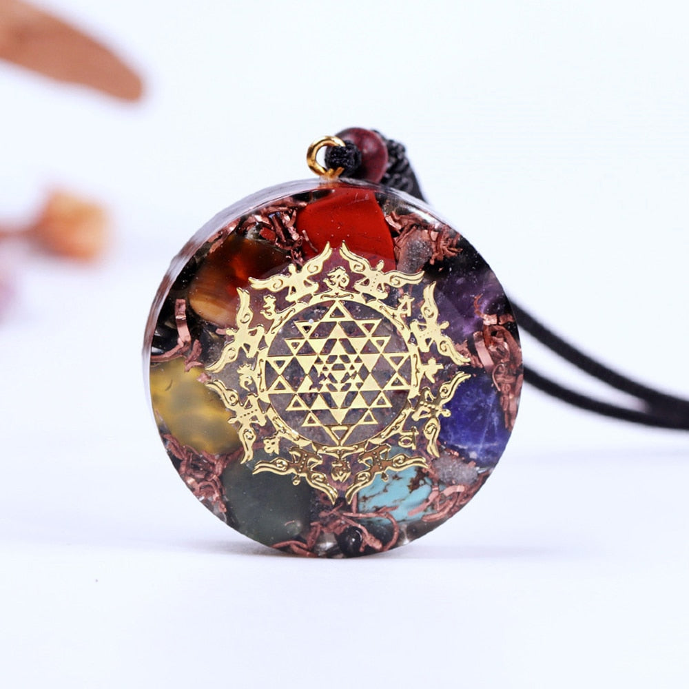 Orgonite Luminous Necklace With Natural Crystal Obsidian Chakra Pendant Powerful Reiki Energy Orgone Yoga Jewelry