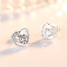 Load image into Gallery viewer, NEHZY 925 Sterling Silver Stud Earrings High Quality Woman Fashion Jewelry New Heart-shaped Amethyst Zircon Hot Sale Earrings
