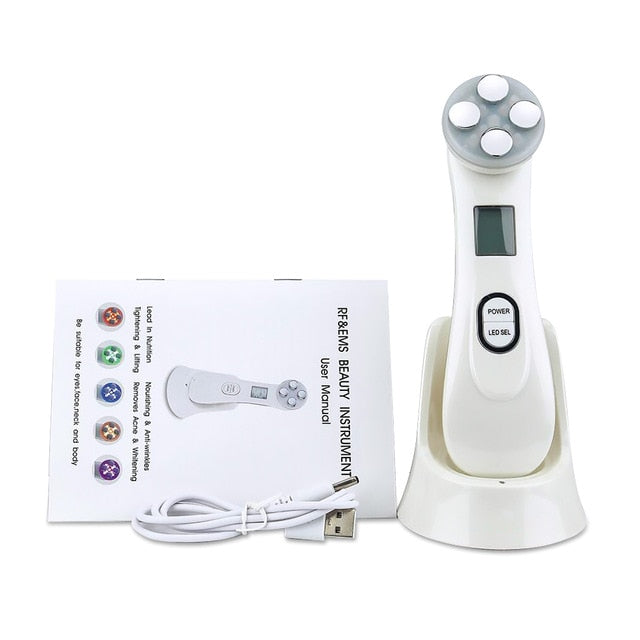 5in1 EMS RF Radio Frequency Machine Mesotherapy Electroporation Face Beauty  LED Photon Face Skin Rejuvenation Remover Wrinkle