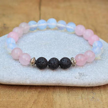 Load image into Gallery viewer, 8mm Rose Quartzs Stretchy Bracelet Femme Lava Stone Wrist Healing Energy Bracelet
