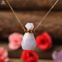 Load image into Gallery viewer, Natural Purple Agates Smoky Color Quartz Rainbow Fluorite Stone Gold Perfume Bottle Pendant For Necklace Making Women Jewelry
