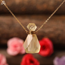 Load image into Gallery viewer, Natural Purple Agates Smoky Color Quartz Rainbow Fluorite Stone Gold Perfume Bottle Pendant For Necklace Making Women Jewelry

