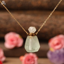 Load image into Gallery viewer, Natural Purple Agates Smoky Color Quartz Rainbow Fluorite Stone Gold Perfume Bottle Pendant For Necklace Making Women Jewelry
