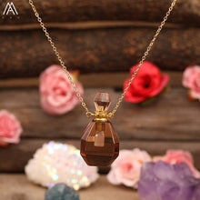 Load image into Gallery viewer, Beauty Essential Oil Pendant Jewelry Natural Smoky Color Quartz Turquoises Fluorite Perfume Bottle For Women Necklace Jewelry

