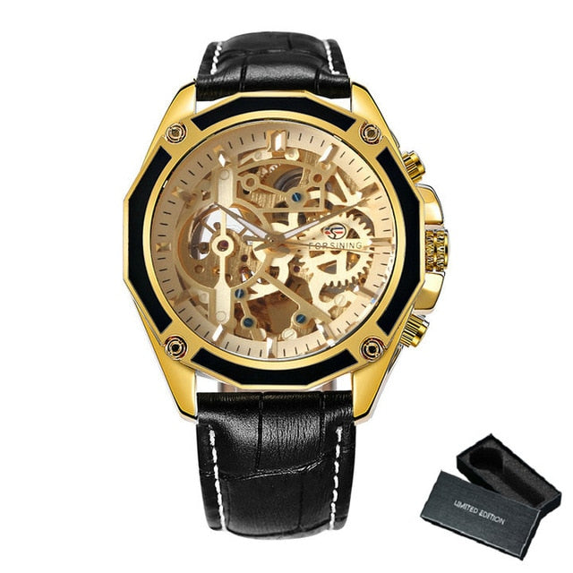 FORSINING Gold Watch Men Luxury Mechanical Watches Mens Skeleton Wristwatch Dropshipping 2020 Best Selling Products часы мужские