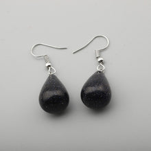 Load image into Gallery viewer, Water Drop Natural Stone Dangle Earring for Women Tiger Eye Clear Quartz Lapis Opal Obsidian Drop Cone Bead Hook Earrings
