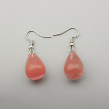 Load image into Gallery viewer, Water Drop Natural Stone Dangle Earring for Women Tiger Eye Clear Quartz Lapis Opal Obsidian Drop Cone Bead Hook Earrings
