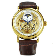 Load image into Gallery viewer, FORSINING Gold Watch Men Luxury Automatic Watches Mens 2020 Top Brand Leather Strap Wristwtach Sun Moon часы мужские спортивные
