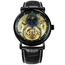 Load image into Gallery viewer, FORSINING Gold Watch Men Luxury Automatic Watches Mens 2020 Top Brand Leather Strap Wristwtach Sun Moon часы мужские спортивные

