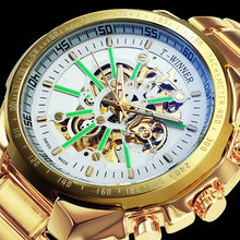 Load image into Gallery viewer, WINNER Watches Mens Top Brand Luxury 2020 Automatic Mechanical Gold Watch Man Skeleton Dial Stainless Steel Band Fashion Classic
