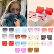 Load image into Gallery viewer, Wholesale 14 Colors Rimless Square Sunglasses For Women Oversized Alloy Red Blue Sun Glasses Female Uv400 Shades New Eyewear
