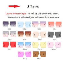Load image into Gallery viewer, Wholesale 14 Colors Rimless Square Sunglasses For Women Oversized Alloy Red Blue Sun Glasses Female Uv400 Shades New Eyewear
