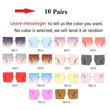 Load image into Gallery viewer, Wholesale 14 Colors Rimless Square Sunglasses For Women Oversized Alloy Red Blue Sun Glasses Female Uv400 Shades New Eyewear
