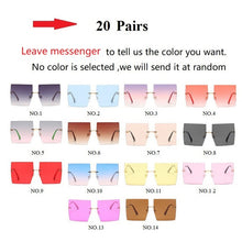 Load image into Gallery viewer, Wholesale 14 Colors Rimless Square Sunglasses For Women Oversized Alloy Red Blue Sun Glasses Female Uv400 Shades New Eyewear
