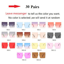 Load image into Gallery viewer, Wholesale 14 Colors Rimless Square Sunglasses For Women Oversized Alloy Red Blue Sun Glasses Female Uv400 Shades New Eyewear

