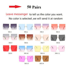 Load image into Gallery viewer, Wholesale 14 Colors Rimless Square Sunglasses For Women Oversized Alloy Red Blue Sun Glasses Female Uv400 Shades New Eyewear
